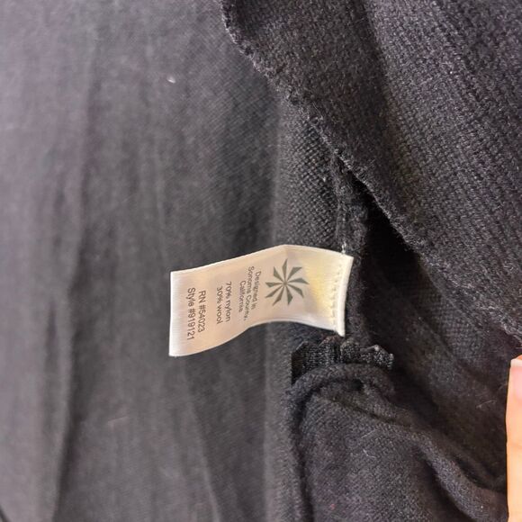 Athleta Black Oversized Collar Zip Up Nylon and Wool Sweater Medium - Picture 8 of 9